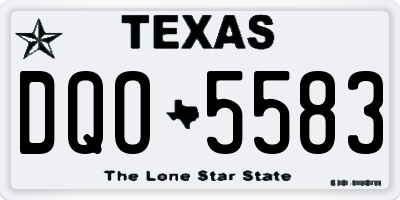 TX license plate DQO5583