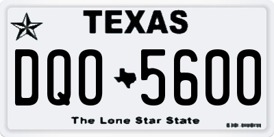 TX license plate DQO5600