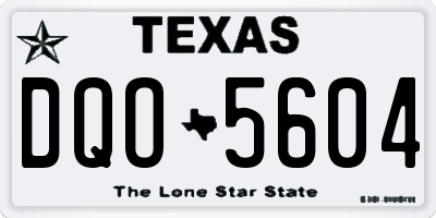TX license plate DQO5604