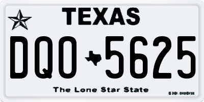 TX license plate DQO5625