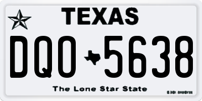 TX license plate DQO5638