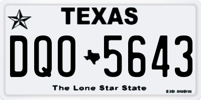 TX license plate DQO5643