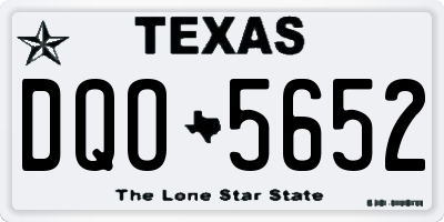 TX license plate DQO5652