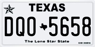 TX license plate DQO5658