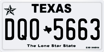 TX license plate DQO5663