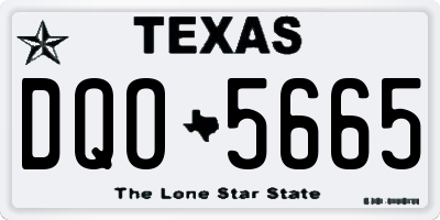 TX license plate DQO5665