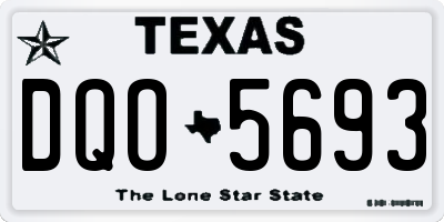 TX license plate DQO5693