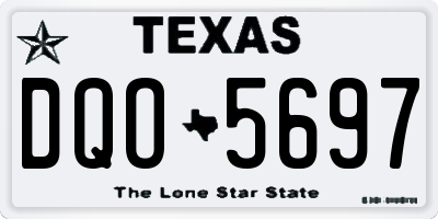 TX license plate DQO5697