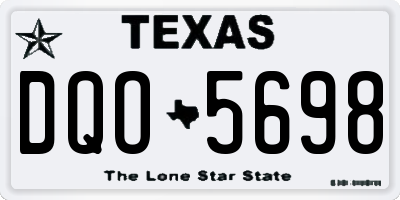TX license plate DQO5698