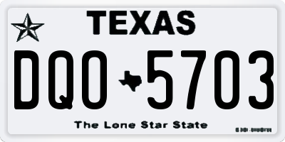 TX license plate DQO5703