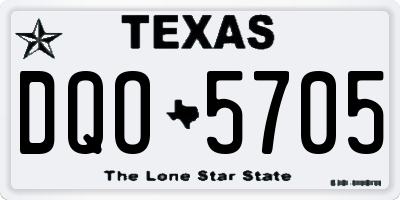 TX license plate DQO5705