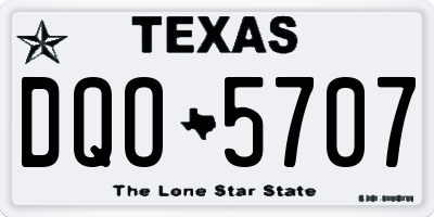 TX license plate DQO5707