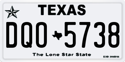 TX license plate DQO5738