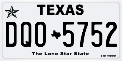 TX license plate DQO5752