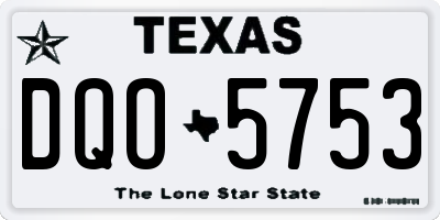 TX license plate DQO5753