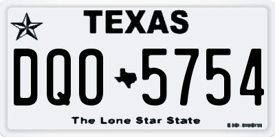 TX license plate DQO5754