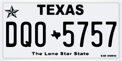 TX license plate DQO5757