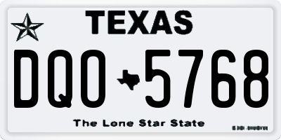 TX license plate DQO5768