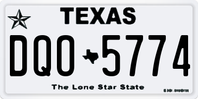 TX license plate DQO5774