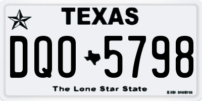 TX license plate DQO5798