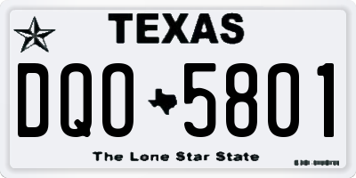 TX license plate DQO5801
