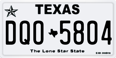 TX license plate DQO5804