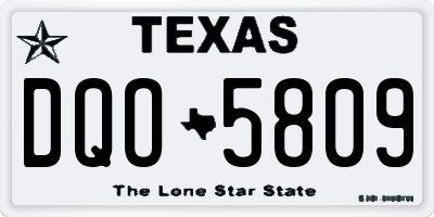 TX license plate DQO5809