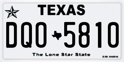 TX license plate DQO5810