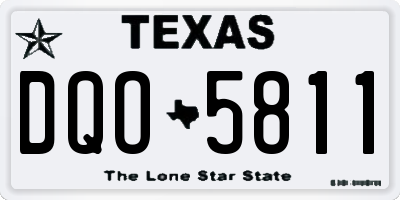 TX license plate DQO5811