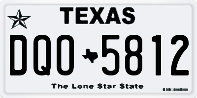 TX license plate DQO5812