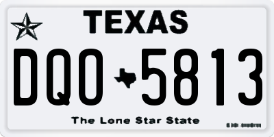 TX license plate DQO5813