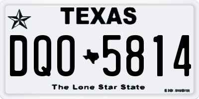 TX license plate DQO5814