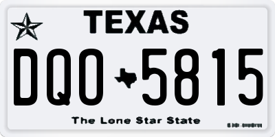 TX license plate DQO5815