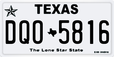 TX license plate DQO5816