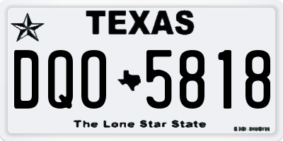 TX license plate DQO5818