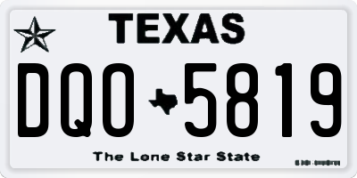 TX license plate DQO5819