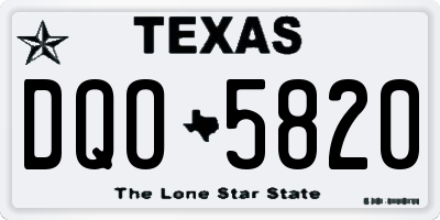 TX license plate DQO5820