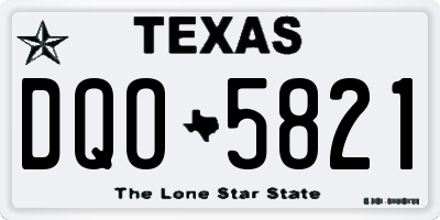 TX license plate DQO5821