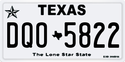TX license plate DQO5822