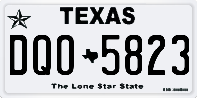 TX license plate DQO5823