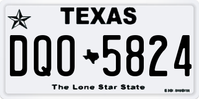 TX license plate DQO5824
