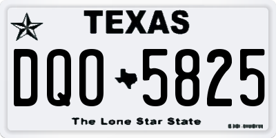 TX license plate DQO5825