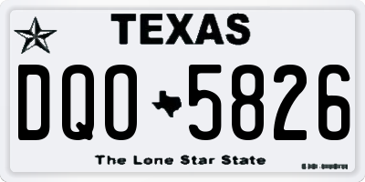 TX license plate DQO5826