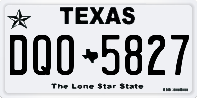 TX license plate DQO5827