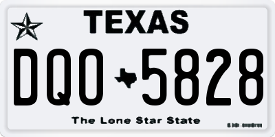 TX license plate DQO5828