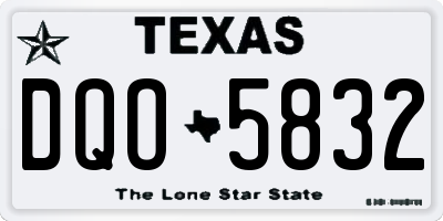 TX license plate DQO5832