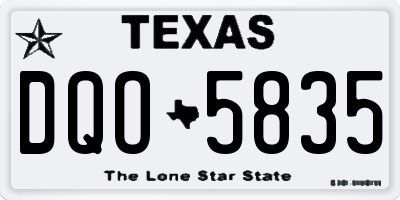 TX license plate DQO5835