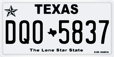 TX license plate DQO5837