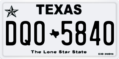 TX license plate DQO5840