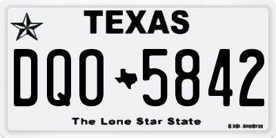 TX license plate DQO5842